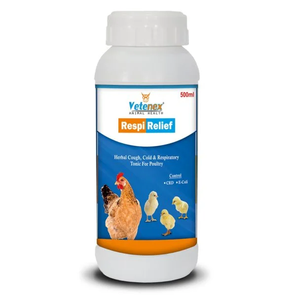 VETENEX Respi Relief - Respiratory Syrup, Cough, Cold Supplement For Poultry - 500 ML