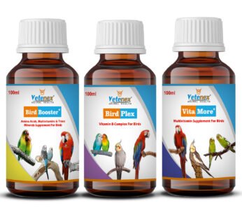 VETENEX Birds Booster Supplements + Multivitamin + Vitamin B Complex Supplement For ALL Type of Birds – Pack of 3