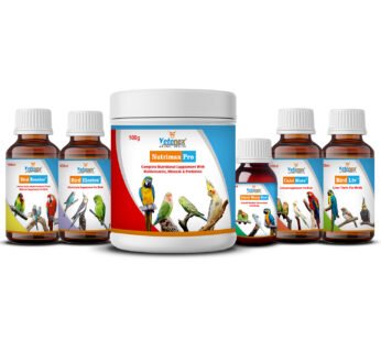 VETENEX Birds Nutritional Supplements, Calcium, Liver Tonic, Electrolyte, Dewormer, Minerals, Bird Booster Combo – Pack of 6