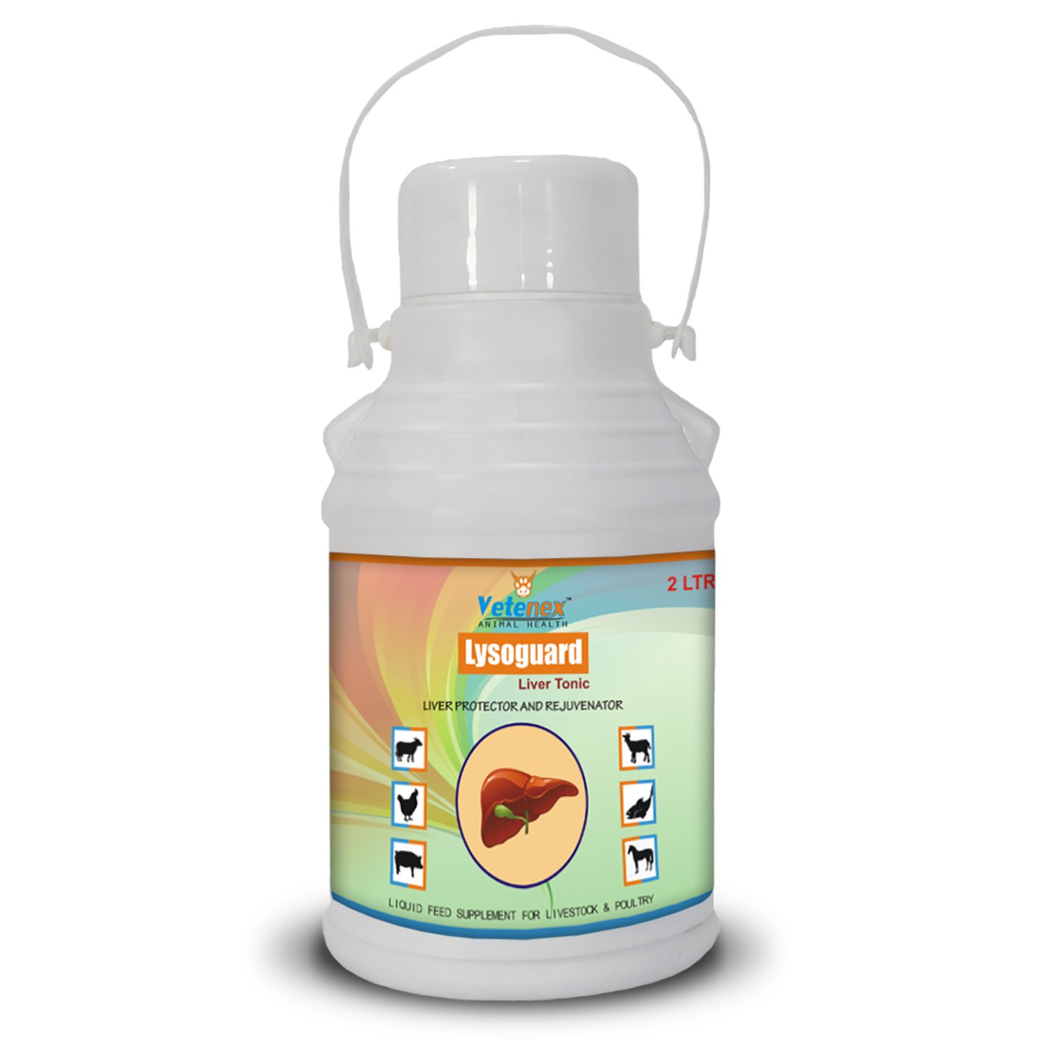 VETENEX Lysoguard - Liver Tonic for Cattle, Buffalo, Cow, Goat, Pigs, Poultry & Livestock Animals - 2 LTR