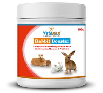 VETENEX Rabbit Booster – Complete Nutritional Supplement with Multivitamins, Minerals & Probiotics for Rabbit, Guinea Pig & Hamsters – 100GM