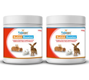 VETENEX Rabbit Booster – Complete Nutritional Supplement with Multivitamins, Minerals & Probiotics for Rabbit, Guinea Pig & Hamsters (100gX2) – Combo Pack of 2