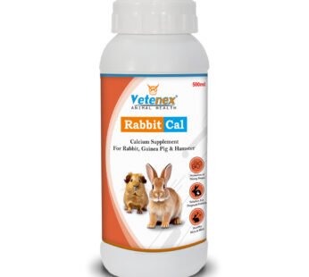 VETENEX Rabbit Cal – Calcium Tonic Supplement for Rabbit, Guinea Pig & Hamsters – 500ML