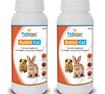 VETENEX Rabbit Cal – Calcium Tonic Supplement for Rabbit, Guinea Pig & Hamsters (500ml x 2) Combo – Pack of 2