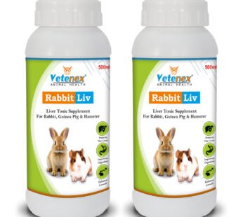 VETENEX Rabbit Liv – Liver Tonic Supplement for Rabbit, Guinea Pig & Hamsters (500ml x 2) Combo – Pack of 2
