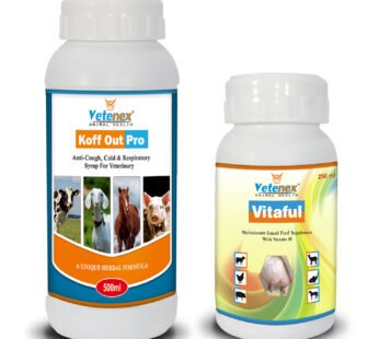 Multivitamin Liquid Supplement + Anti-Cough, Cold & Respiratory Herbal Tonic for Cattle, Cow, Buffalo, Goat, Pig, Sheep & Livestock Animals – Combo Pack of 2 (250ml+500ml)