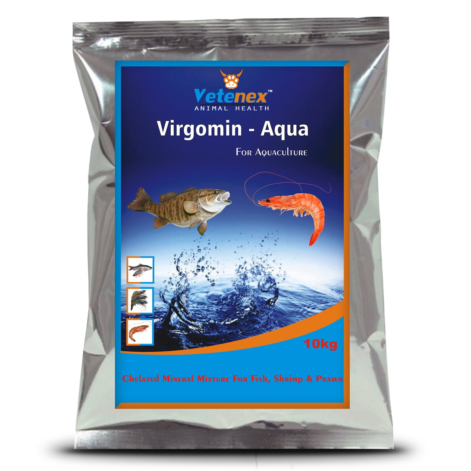 VETENEX Virgomin-Aqua – Chelated Mineral Mixture Powder Supplement for Fish, Prawn, Shrimp and Aquatic Animals – 10kg