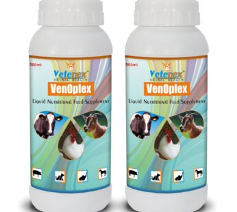 VETENEX VenOplex – Vitamin B Complex Liquid Supplement for Cattle,Poultry,Goat & Livestock Animals (500 MLX2) – Combo Pack of 2