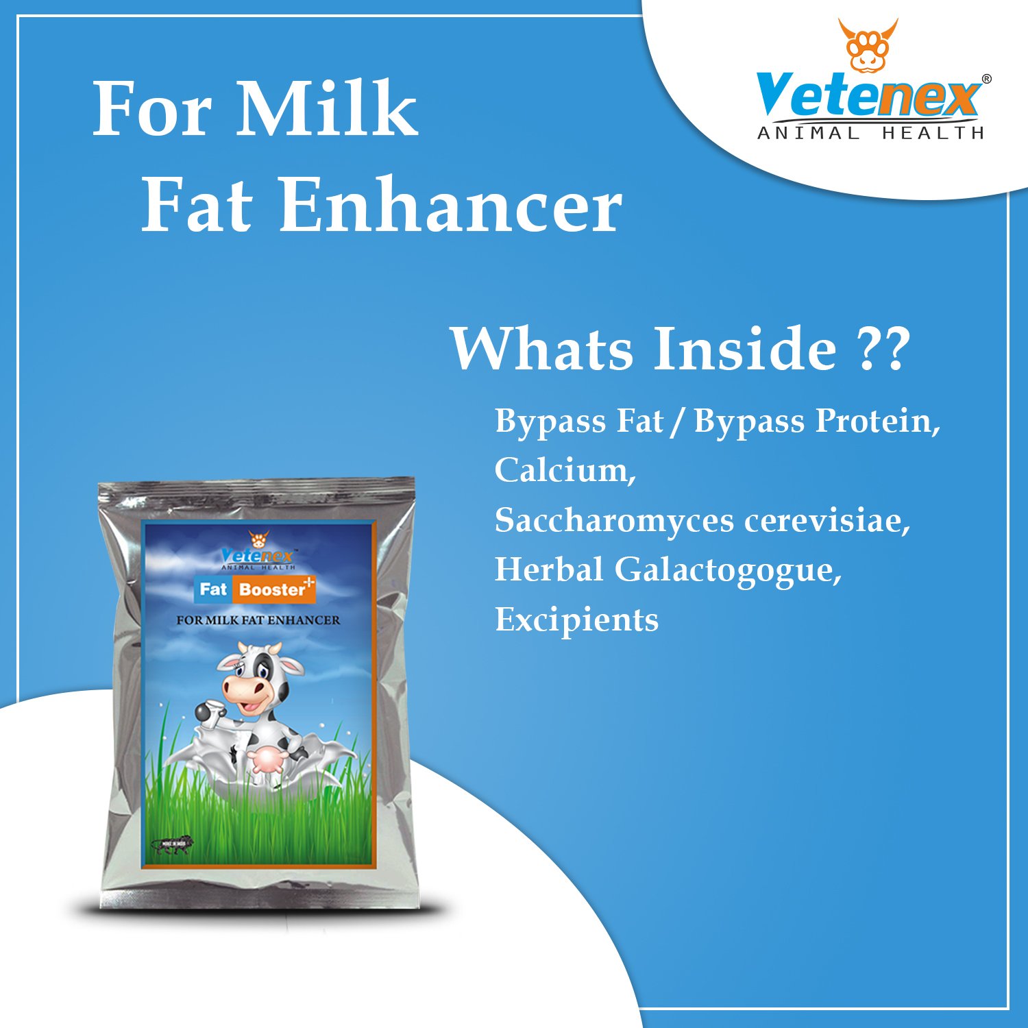 VETENEX Fat Booster Plus - Bypass Fat Energy, Rumen Fat & Milk Boost Powder Supplement for Cattle, Cows, Buffalo and Farm Animals - 1KG - Image 5