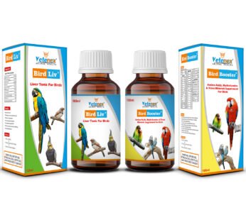 VETENEX Birds Immunity & Growth Booster With Essential Amino Acids, Multivitamins & Trace Minerals Supplement + Liver Tonic for Birds (100 ml x 2) Combo – Pack of 2