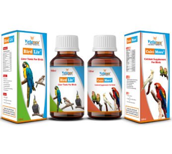 VETENEX Birds Liver Tonic + Calcium Supplement for Birds (100 ml x 2) Combo – Pack of 2