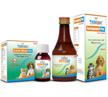 VETENEX Dog Herbal Dewormer + Liver Tonic Supplement For Dogs, Puppy and Cats – Combo Pack of 2