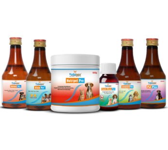 VETENEX Dog Supplement Liver Tonic, Skin Coat, Calcium Syrup, Dewormer, Vitamin B Complex, Growth Booster Combo – Pack of 6