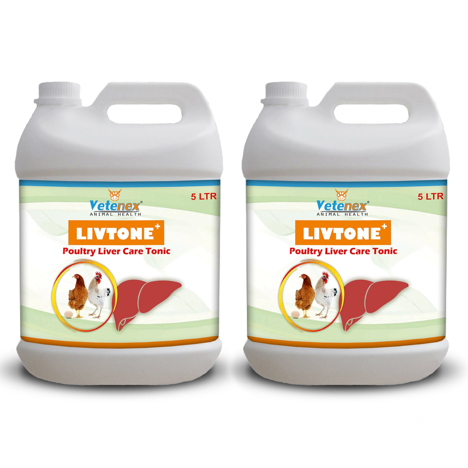 VETENEX Livtone Plus - Liver Tonic For Poultry, Birds & Chicken - (5 LTRX2)