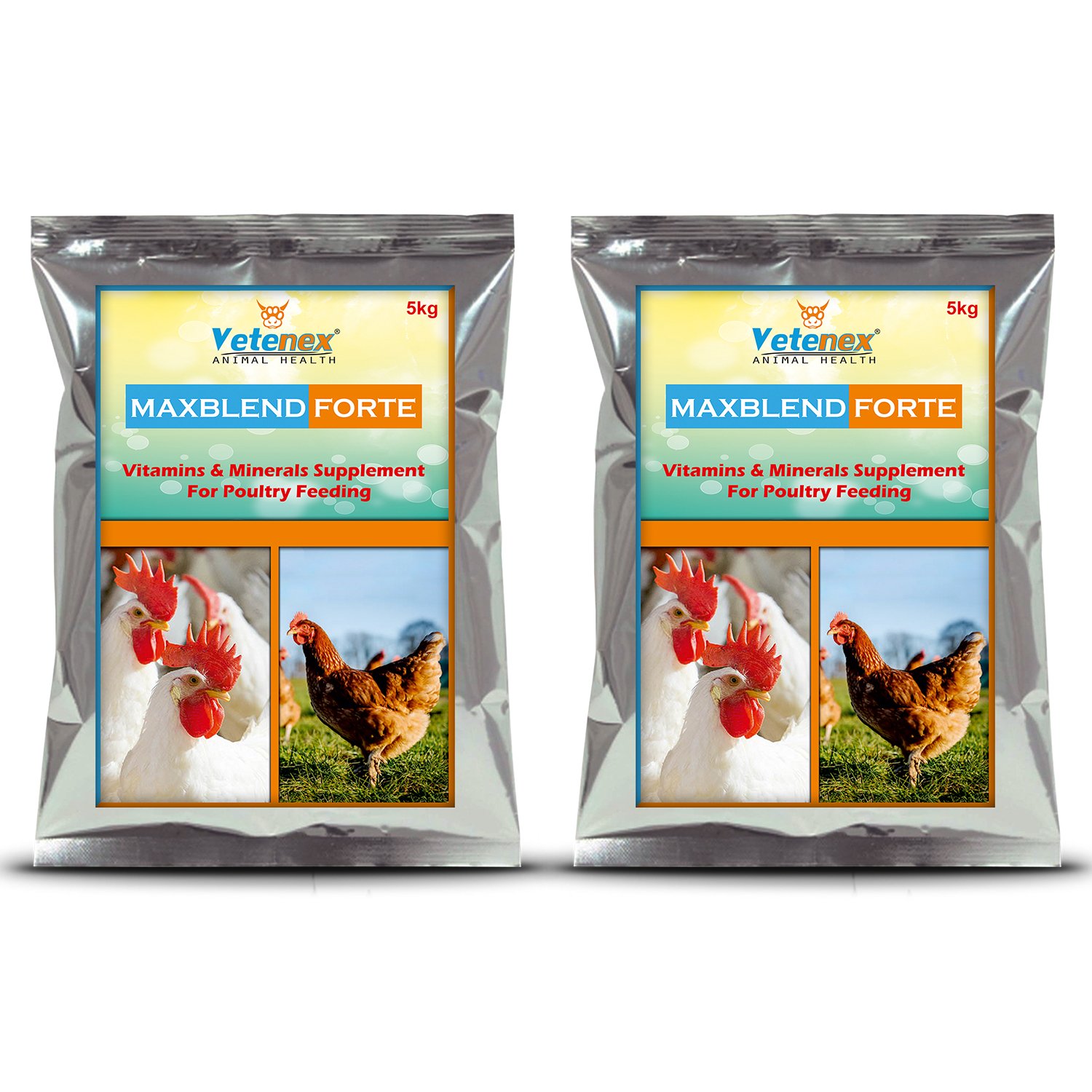 VETENEX Maxblend Forte – Poultry Growth Promoter with Vitamins & Minerals Supplement for Poultry, Birds & Chicken – (5kgX2)