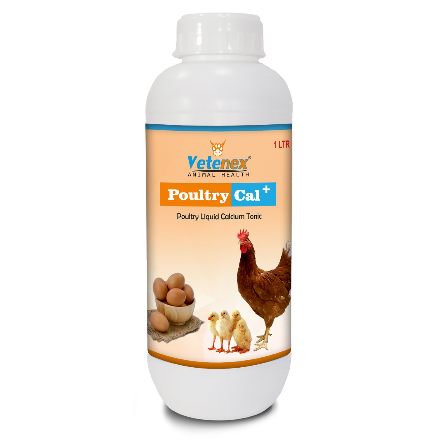 VETENEX Poultry Cal Plus - Calcium Tonic for Poultry, Birds & Chicken - 1LTR