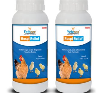 VETENEX Respi Relief – Respiratory Syrup, Cough, Cold Supplement For Poultry – (500 MLX2)