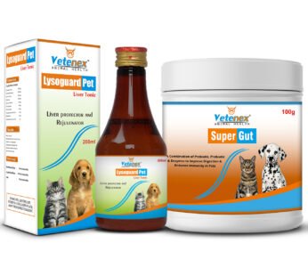 VETENEX Dog iver Tonic Supplement, Appetite Booster + PROBIOTICS + PREBIOTICS + Enzymes | Gut Health | Better Digestion| Immunity Booster For Dog, Puppy and Cats – Combo Pack of 2