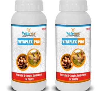 VETENEX Vitaplex Pro – Vitamin B Complex Supplement, Growth Promoter for Poultry, Birds & Chicken – (500 MLX2)
