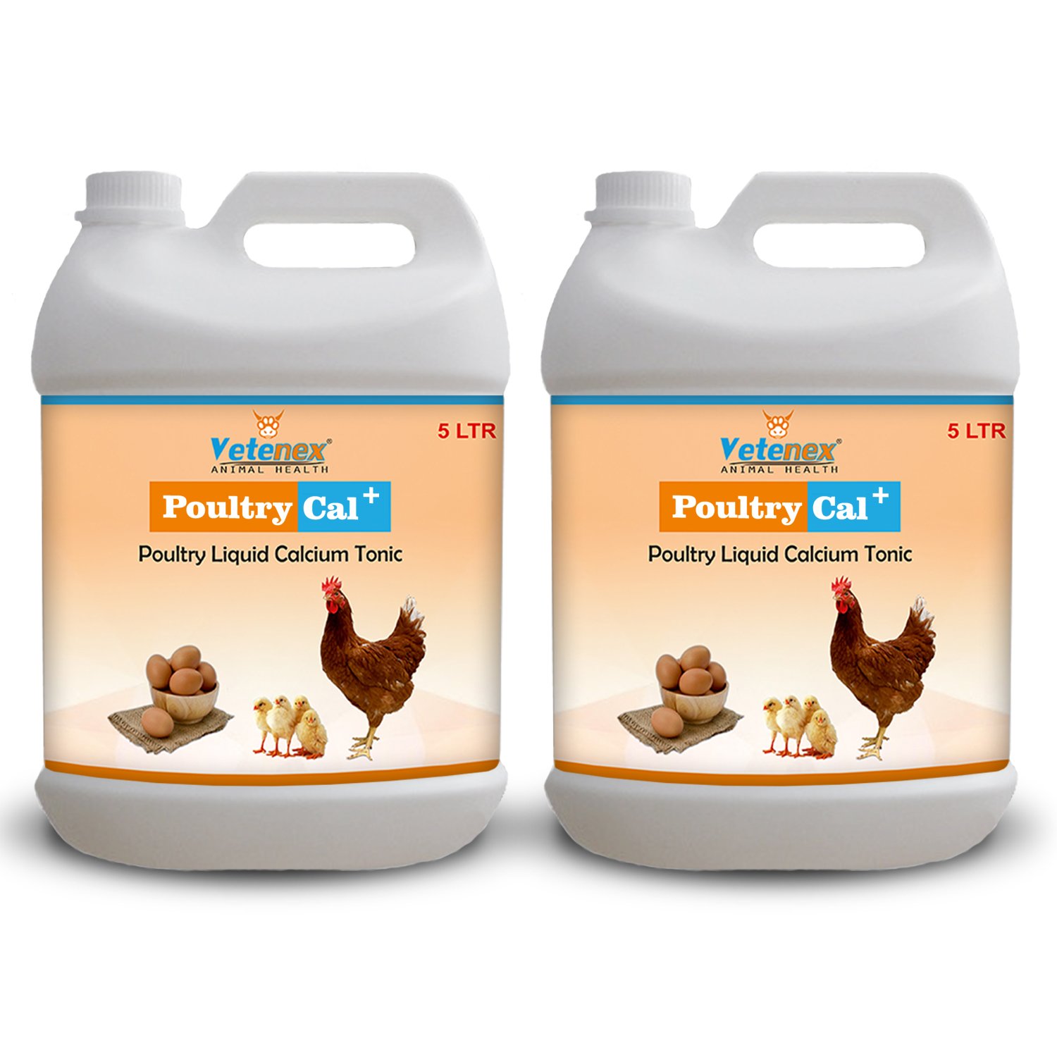 VETENEX Poultry Cal Plus – Calcium Tonic for Poultry, Birds & Chicken – (5 LTRX2)