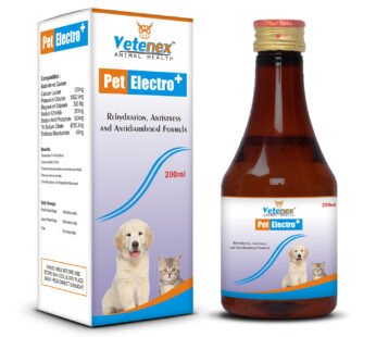 VETENEX Pet Electro Plus – Instant Energy Electrolyte Liquid Supplement for Dogs, Puppy, Cats – 200 ML
