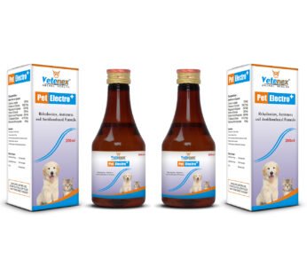 VETENEX Pet Electro Plus – Instant Energy Electrolyte Liquid Supplement for Dogs, Puppy, Cats (200 MLX2) – Combo Pack of 2