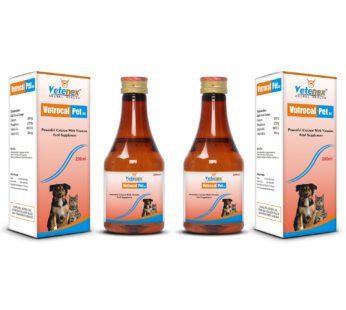 VETENEX Vutrocal-Pet D3 – Calcium Syrup with Phosphorus, Vitamin D3 & B12 for Dogs, Puppy and Cats (200ml x 2) Combo – Pack of 2