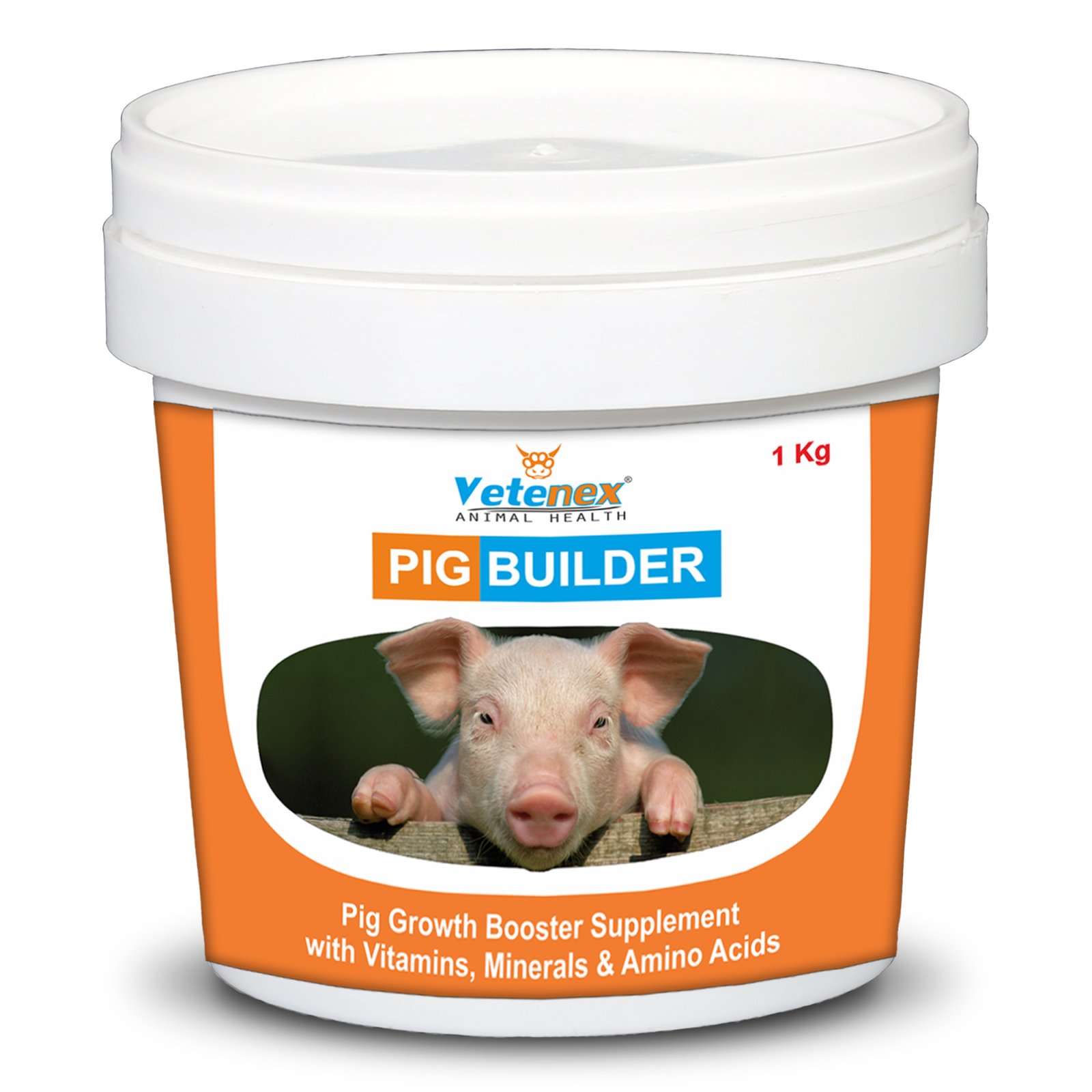 VETENEX Pig Builder - Advanced Growth Booster Supplement with Multivitamins, Minerals & Amino Acids for Pigs, Swine, Piglets & Piggery - 1 Kg